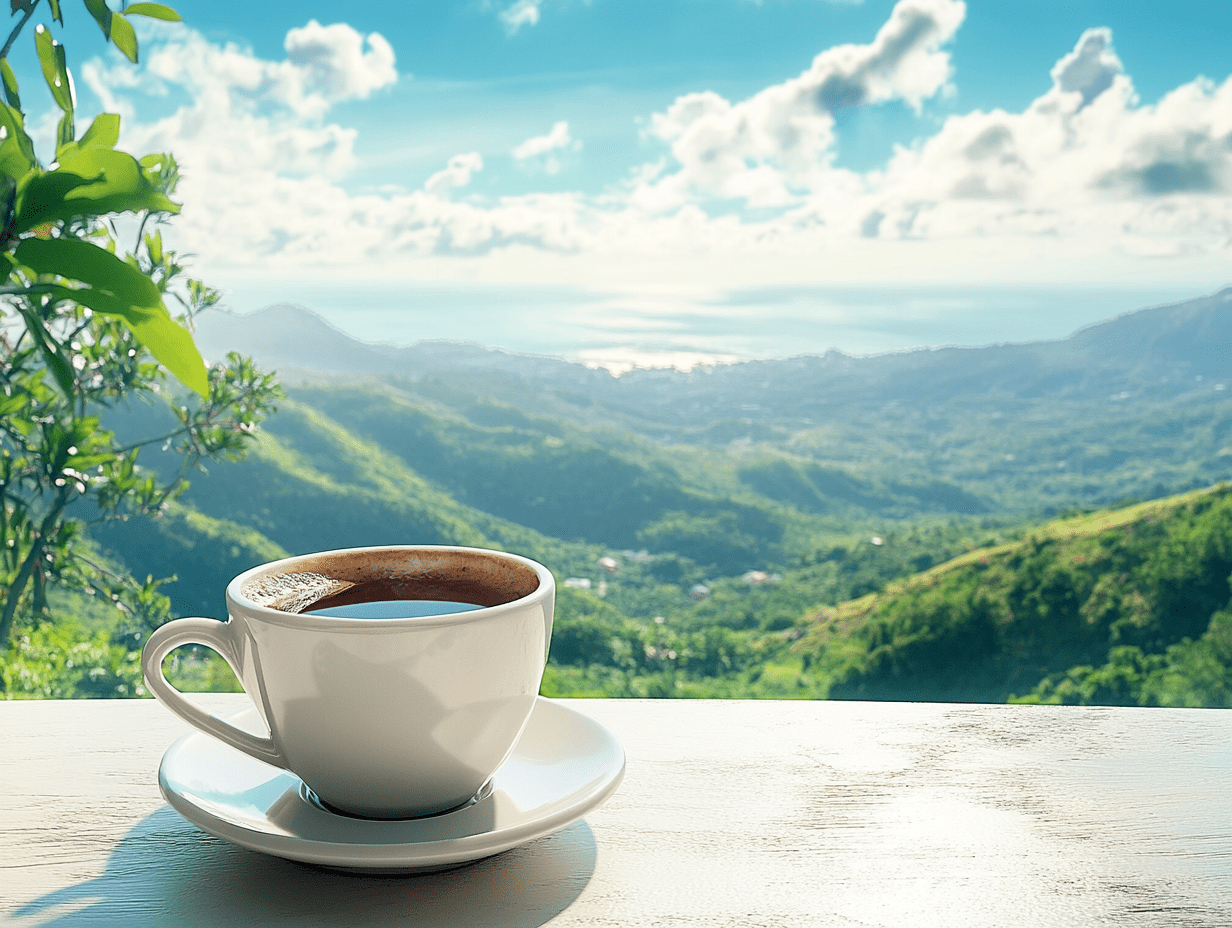A Cup of Jamaican Coffee Overlooking the Blue Mountain Region