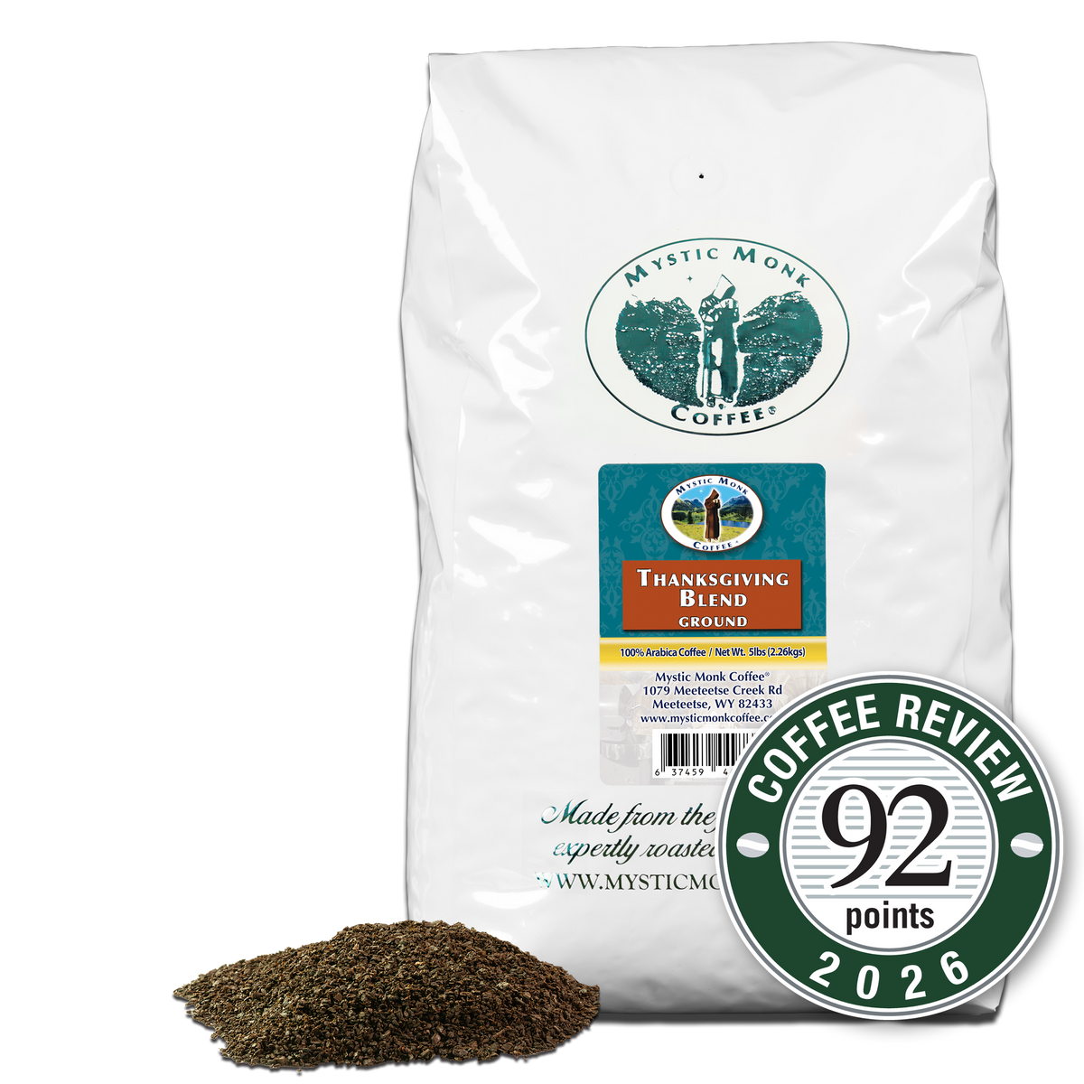 Thanksgiving Blend ground 5lb bag with the Coffee Review 92 points 2026 medallion