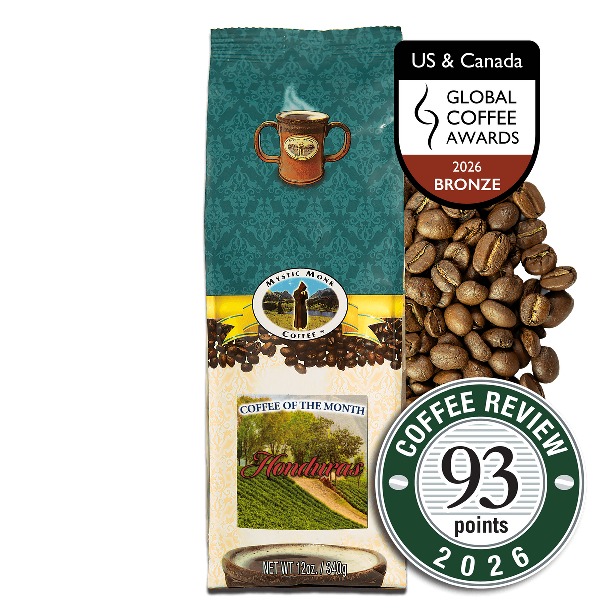 Honduras Yellow Honey 12oz coffee - Bronze Medal, Global Coffee Awards US & Canada 2026, 93 points Coffee Review