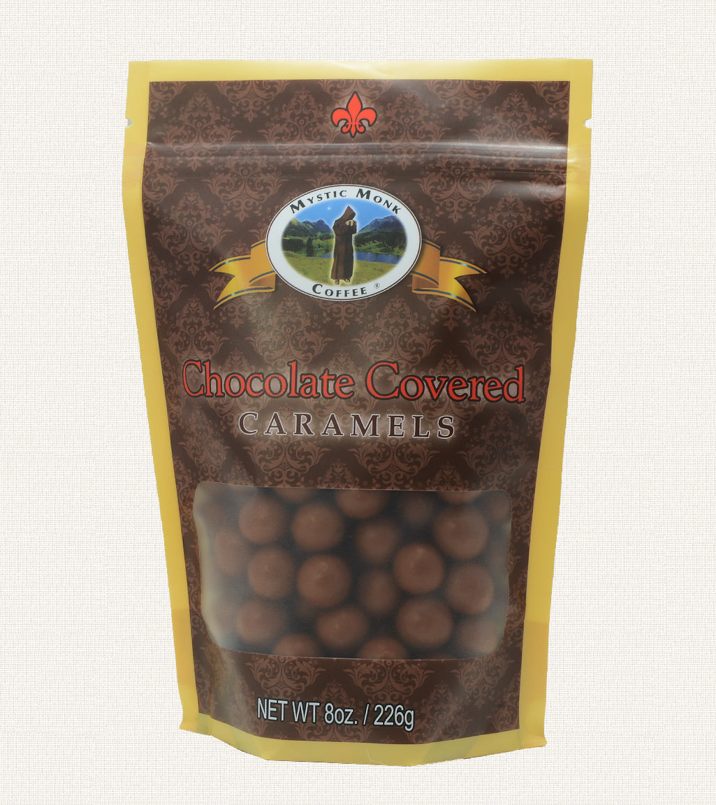 Chocolate Covered Caramels, Candies - Mystic Monk Coffee