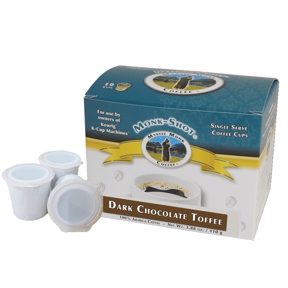 Dark Chocolate Toffee 10ct., Monk-Shots - Mystic Monk Coffee