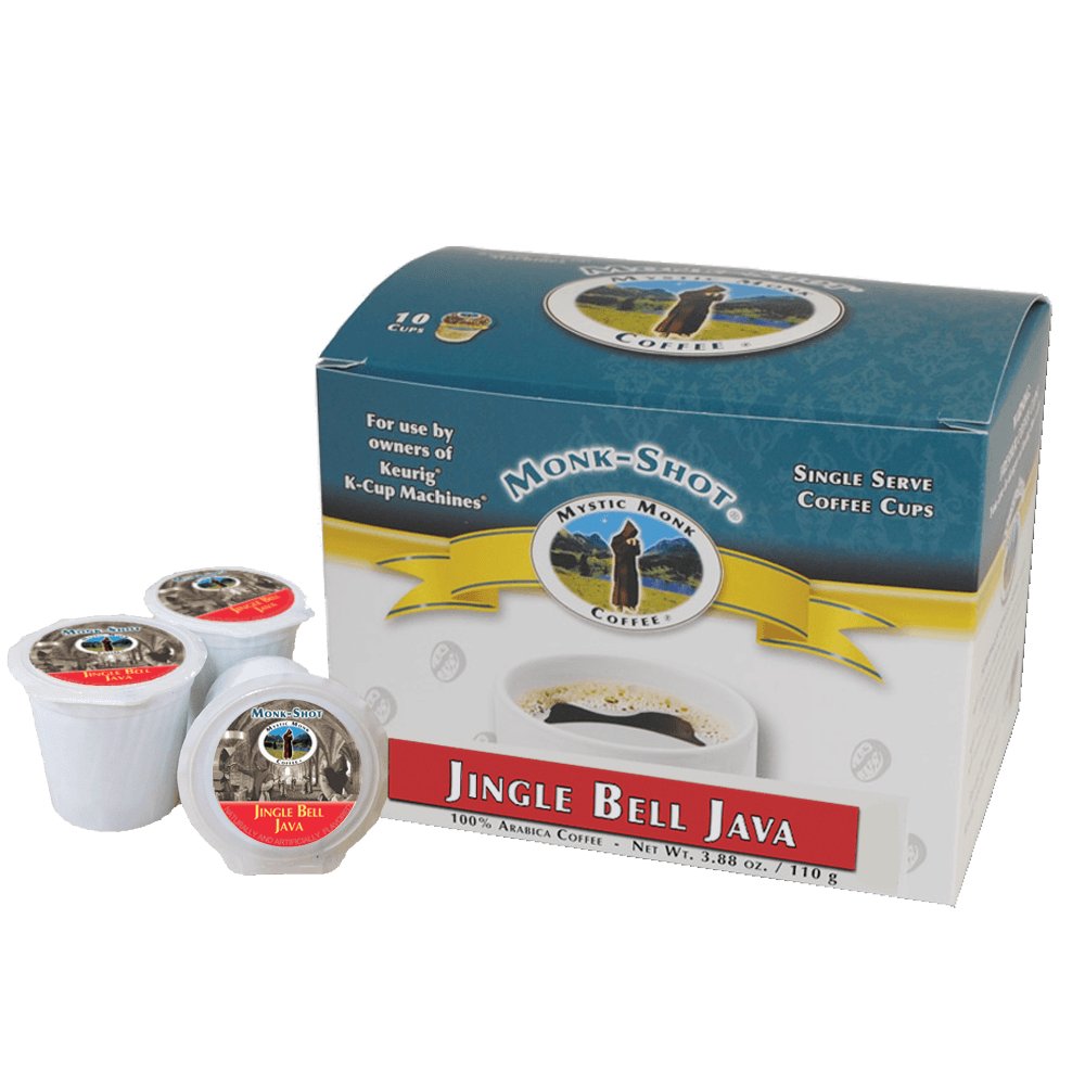 Jingle Bell Java 10ct., Monk-Shots - Mystic Monk Coffee