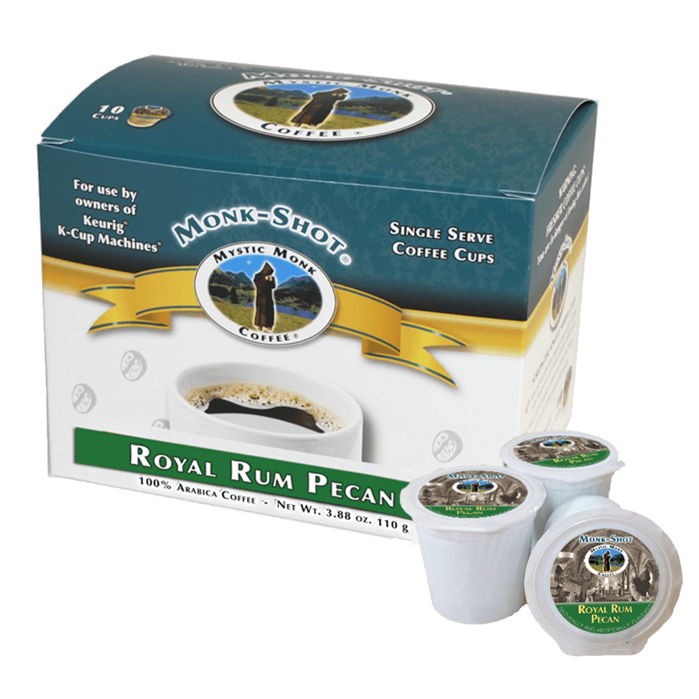 Royal Rum Pecan 10ct., Monk-Shots - Mystic Monk Coffee