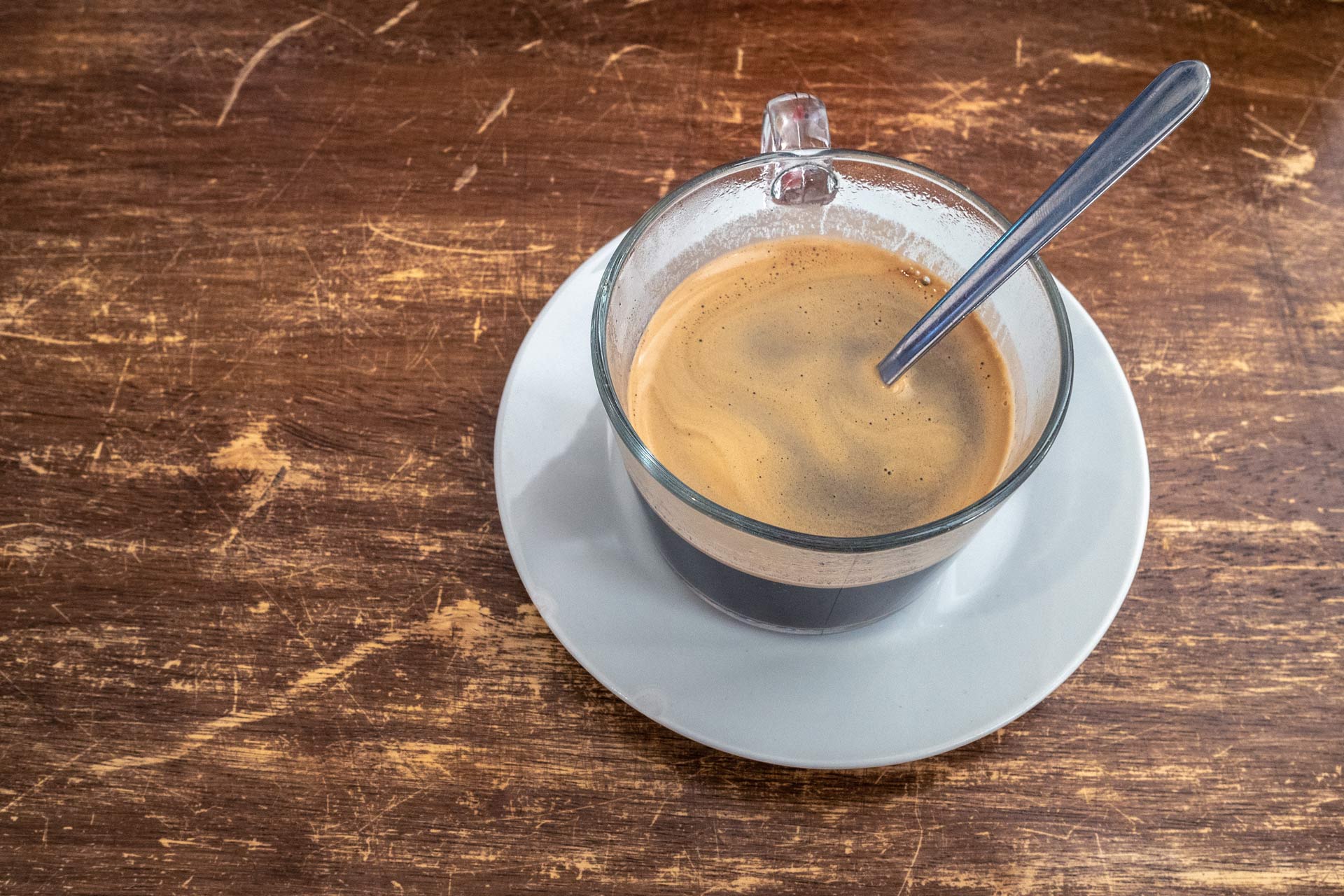 A Cup of Cuban Coffee on a Cafe Table