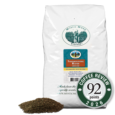 Thanksgiving Blend ground 5lb bag with the Coffee Review 92 points 2026 medallion