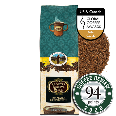 Cloister Reserve Blend 12oz coffee - Gold Medal, Global Coffee Awards US & Canada 2026, 94 points Coffee Review