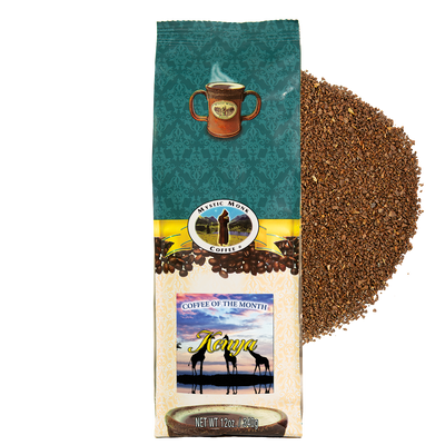 Kenya Peaberry Coffee of the Month 12oz bag, ground