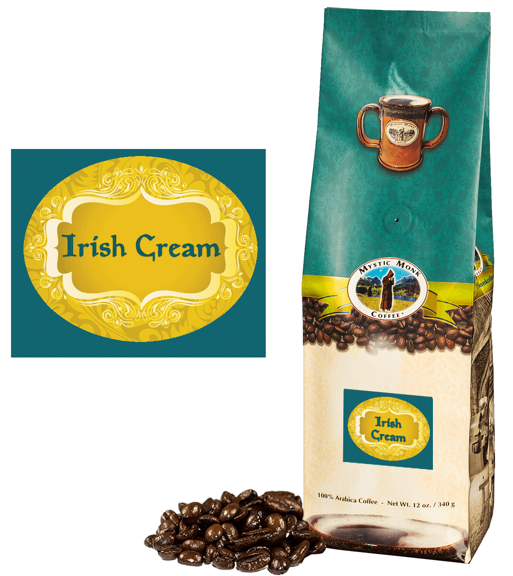 Irish Cream Flavored Coffee Beans Mystic Monk Coffee