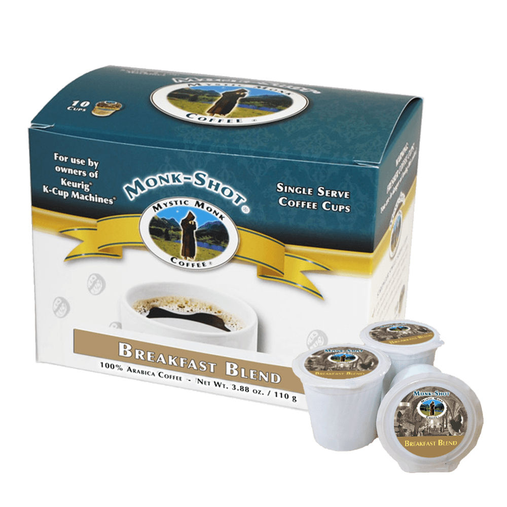 Breakfast Blend 10ct., Monk-Shots - Mystic Monk Coffee
