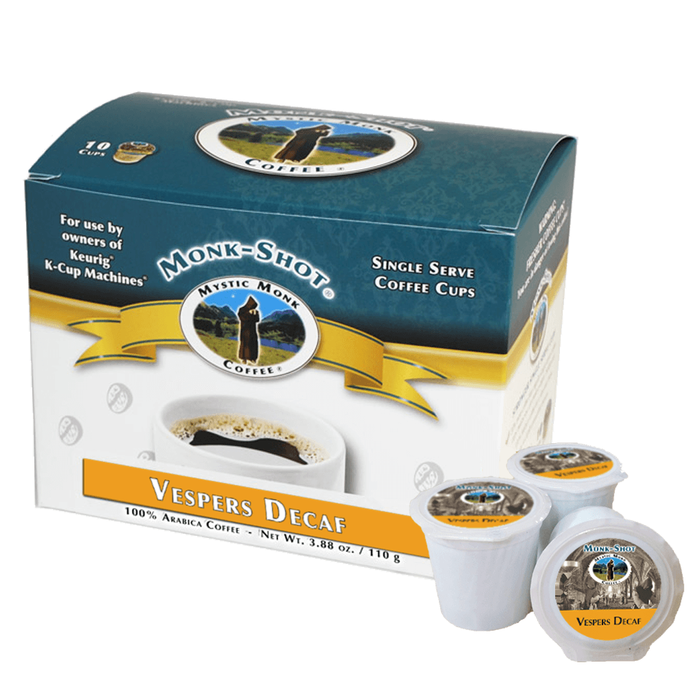 Vespers Decaf 10ct., Monk-Shots - Mystic Monk Coffee