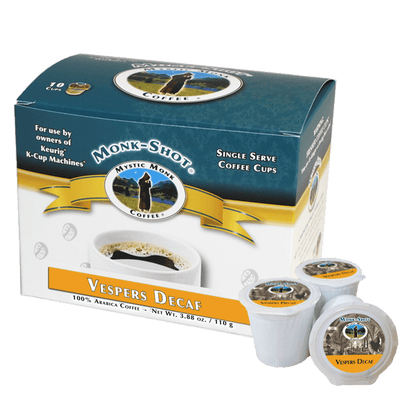 Vespers Decaf 10ct., Monk-Shots - Mystic Monk Coffee