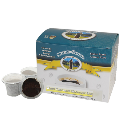 White Chocolate Macadamia Nut 10ct., Monk-Shots - Mystic Monk Coffee